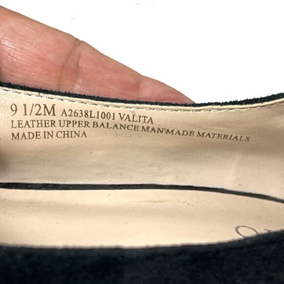 Franco Sarto Womens Size 9.5 M Ankle Strap High Heels Peep Toe Black Suede Shoes - Picture 9 of 10